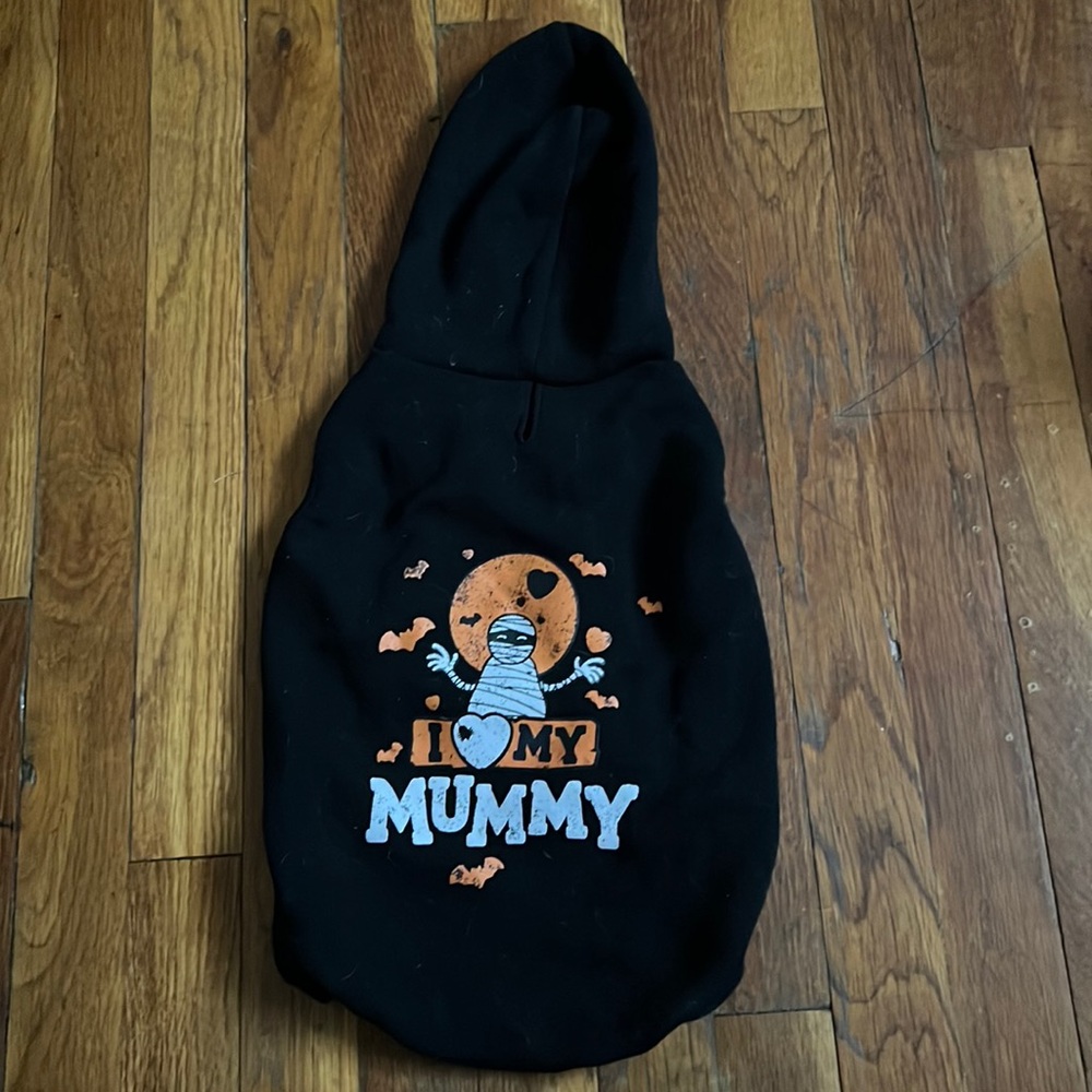 Dog Halloween hoodie “I love my mummy” (Size L)